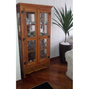 Cristaleira Estilo Sem Ferro Em Madeira RÚstico De DemoliÇÃo