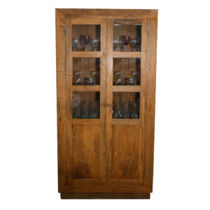 Cristaleira New York 3 Em Madeira RÚstico De DemoliÇÃo