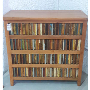 CÔmoda Palito Colorida 2 Em Madeira RÚstico De DemoliÇÃo