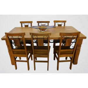 Mesa Colonial Com Ferro 2 Em Madeira RÚstico De DemoliÇÃo