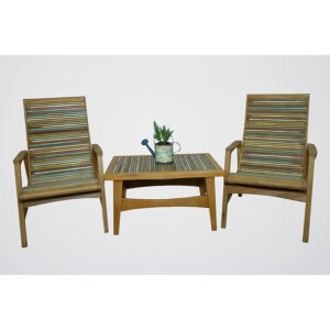 Mesa De Centro Palito Colorido Em Madeira RÚstico De DemoliÇÃo