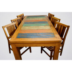 Mesa New Mexico Com Tinta (2) Em Madeira RÚstico De DemoliÇÃo