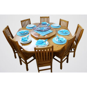 Mesa Octagonal Em Madeira RÚstico De DemoliÇÃo