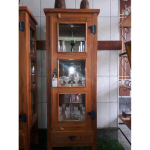 Mine Cristaleira 1 Porta Em Madeira RÚstico De DemoliÇÃo