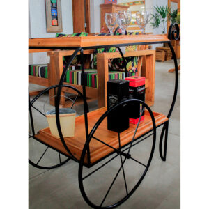 Carrinho ChÁ Bar 2 Em Madeira De DemoliÇÃo