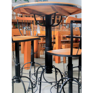 Conjunto BistrÔ RegulÁvel 2 Em Madeira De DemoliÇÃo