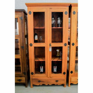 Cristaleira Estilo Com Ferro Em Madeira De DemoliÇÃo