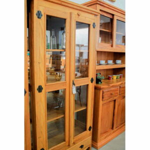 Cristaleira Estilo Em Madeira De DemoliÇÃo