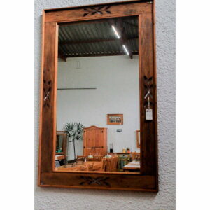 Espelho Flores Em Madeira De DemoliÇÃo