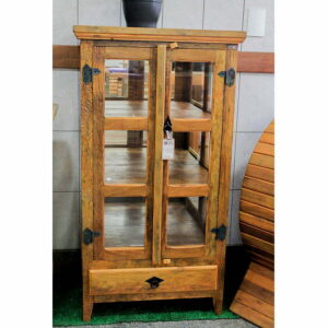 Mini Cristaleira 2 Portas Em Madeira De DemoliÇÃo