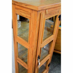 Mini Cristaleira Coluna Em Madeira De DemoliÇÃo