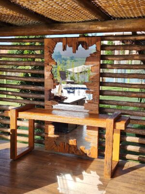 Espelho em Madeira Maciça de Demolição 006