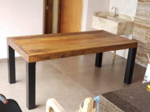 Mesa de Madeira e Aço Carbono 003