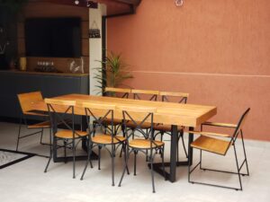 Mesa de Madeira e Aço Carbono 005