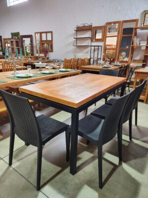 Mesa de Madeira e Aço Carbono 025